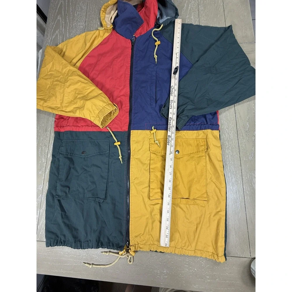 World Top Class Jacket Mens Large XL Multicolor Colorblock Hooded Parka Full Zip